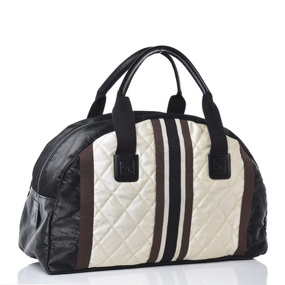 Chanel Nylon Sport Bowling Bag White Black 3 of 7