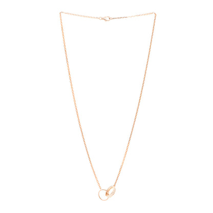 Cartier 18K Pink Gold Diamond Interlocking LOVE Necklace 3 of 6