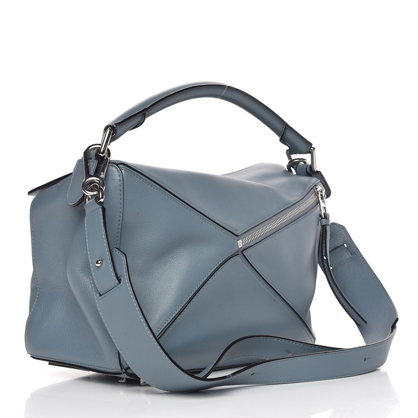 Calfskin Puzzle Bag Stone Blue