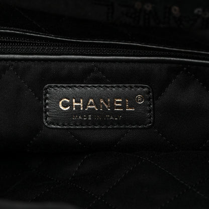 Chanel Velvet Sequin Quilted Small Chanel 22 Black 7 of 12
