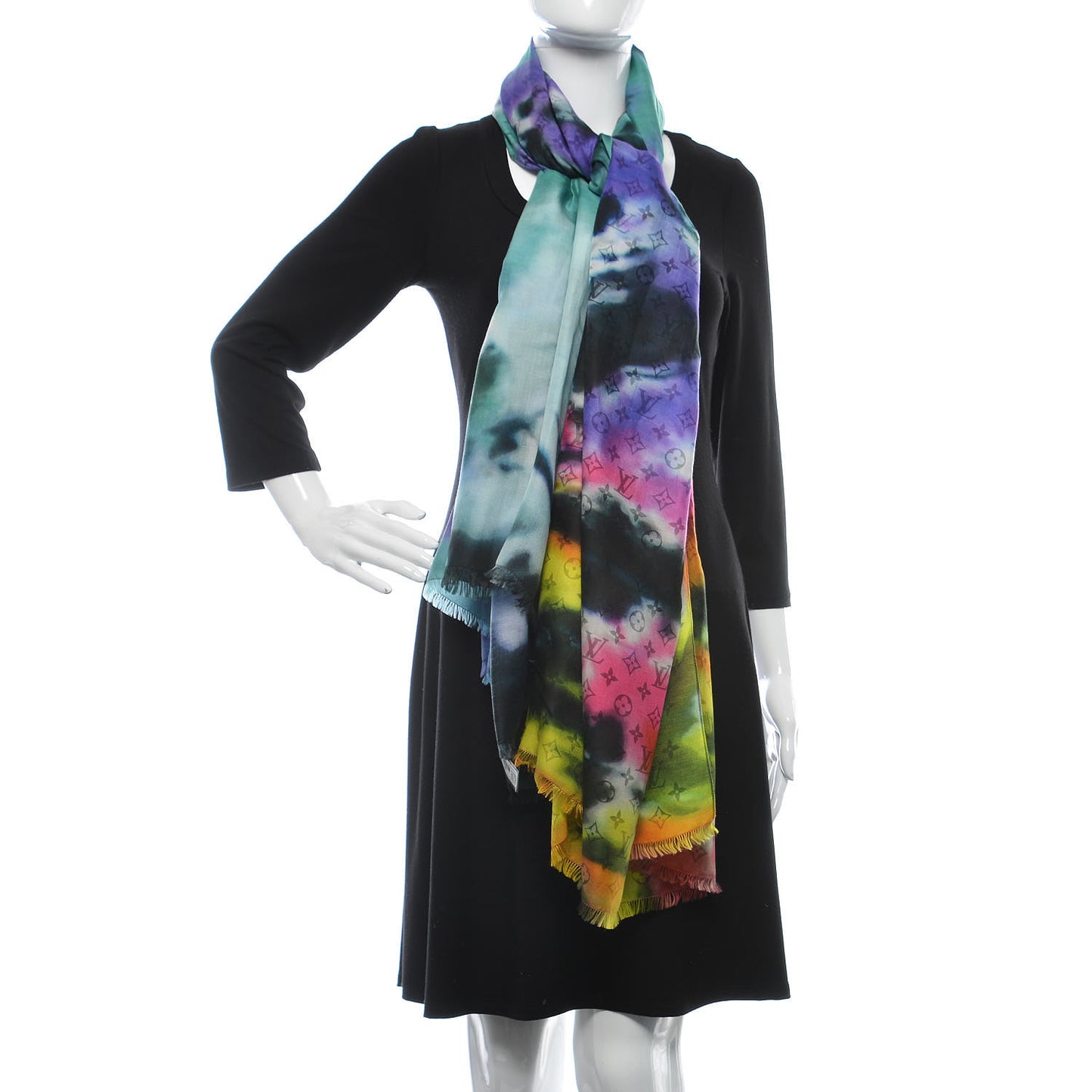 Silk Cotton Monogram Inkjet RGB Stole