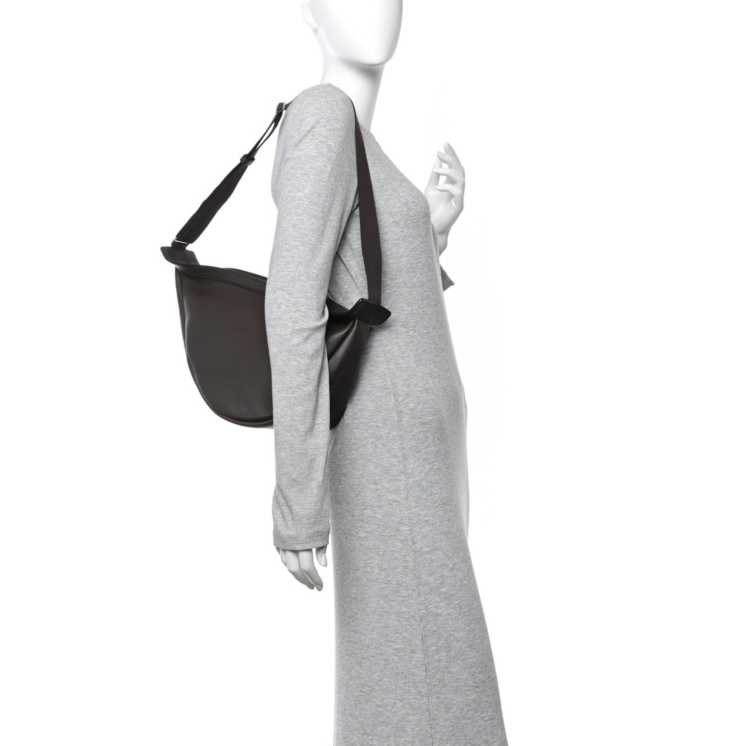 The Row Grained Calfskin Large Slouchy Banana Bag Brunette 2 of 9