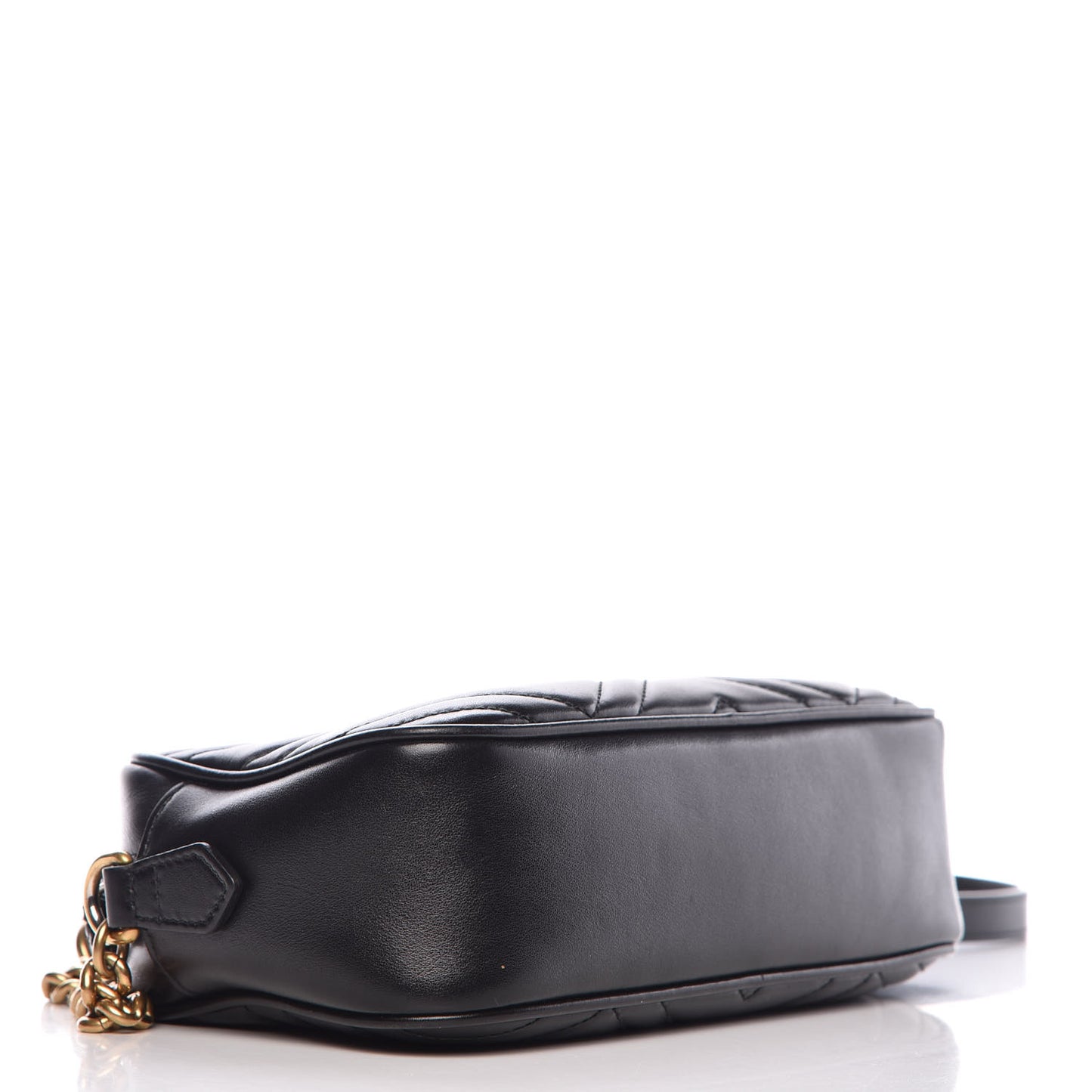 Calfskin Matelasse Small GG Marmont Chain Shoulder Bag Black