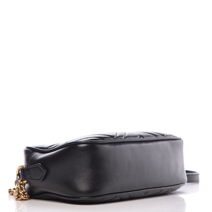 Gucci Calfskin Matelasse Small GG Marmont Chain Shoulder Bag Black 4 of 7