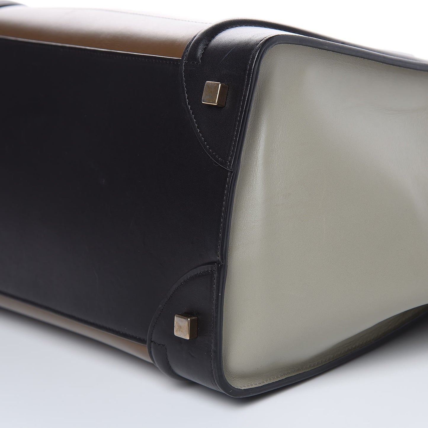 Satin Calfskin Mini Tri-Color Luggage Dark Grey