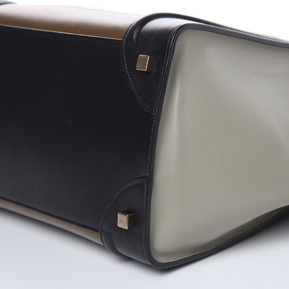 Celine Satin Calfskin Mini Tri-Color Luggage Dark Grey 9 of 19