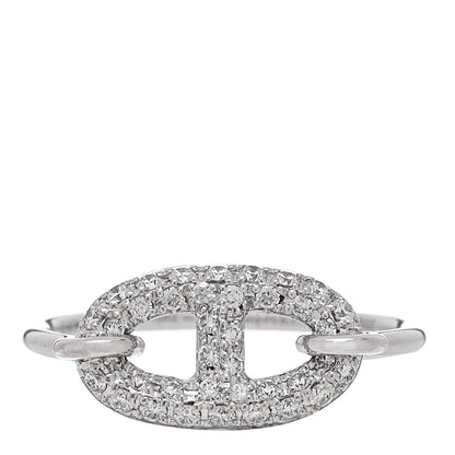 Hermes 18K White Gold Diamond New Farandole Ring 53 6.5 1 of 5