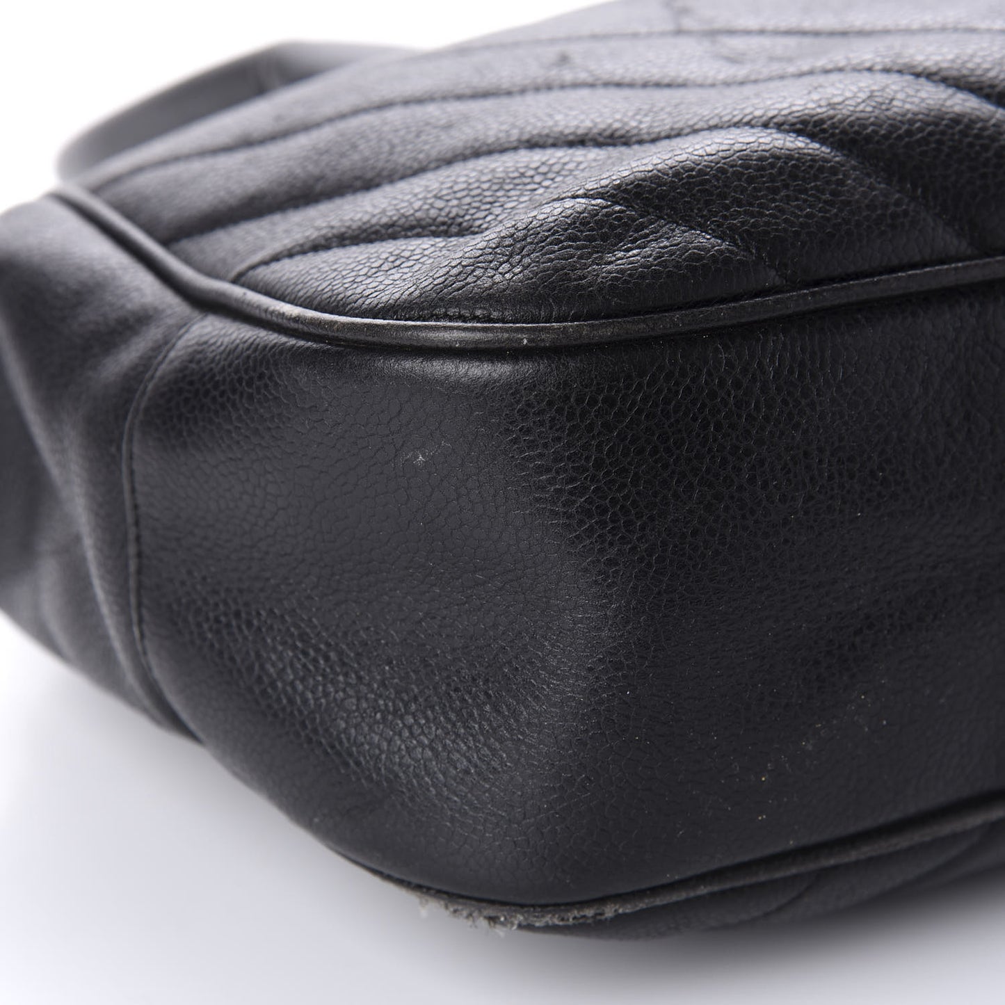 Caviar Chevron Top Handle Bag Black