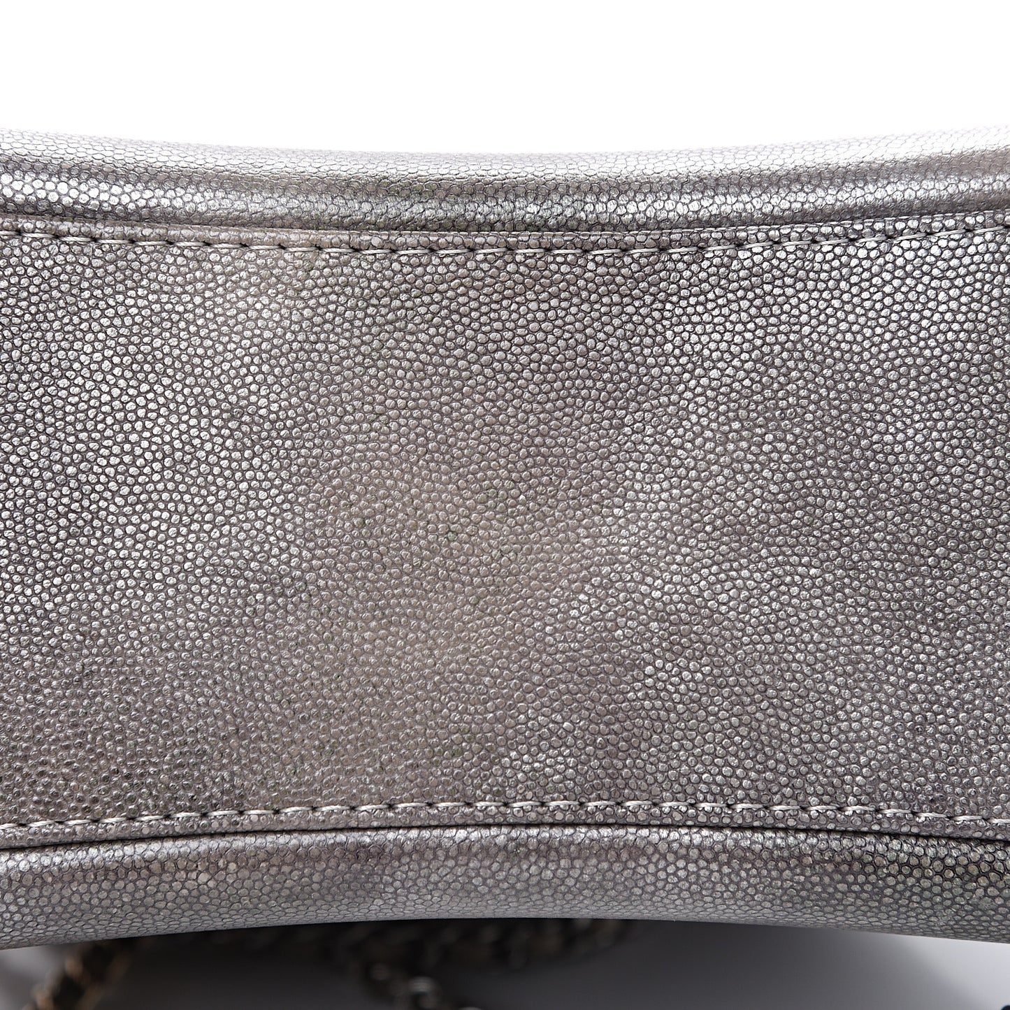 Metallic Grained Goatskin Chevron Quilted Gabrielle Backpack Silver
