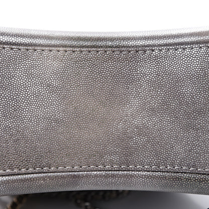 Chanel Metallic Grained Goatskin Chevron Quilted Gabrielle Backpack Silver 10 of 11