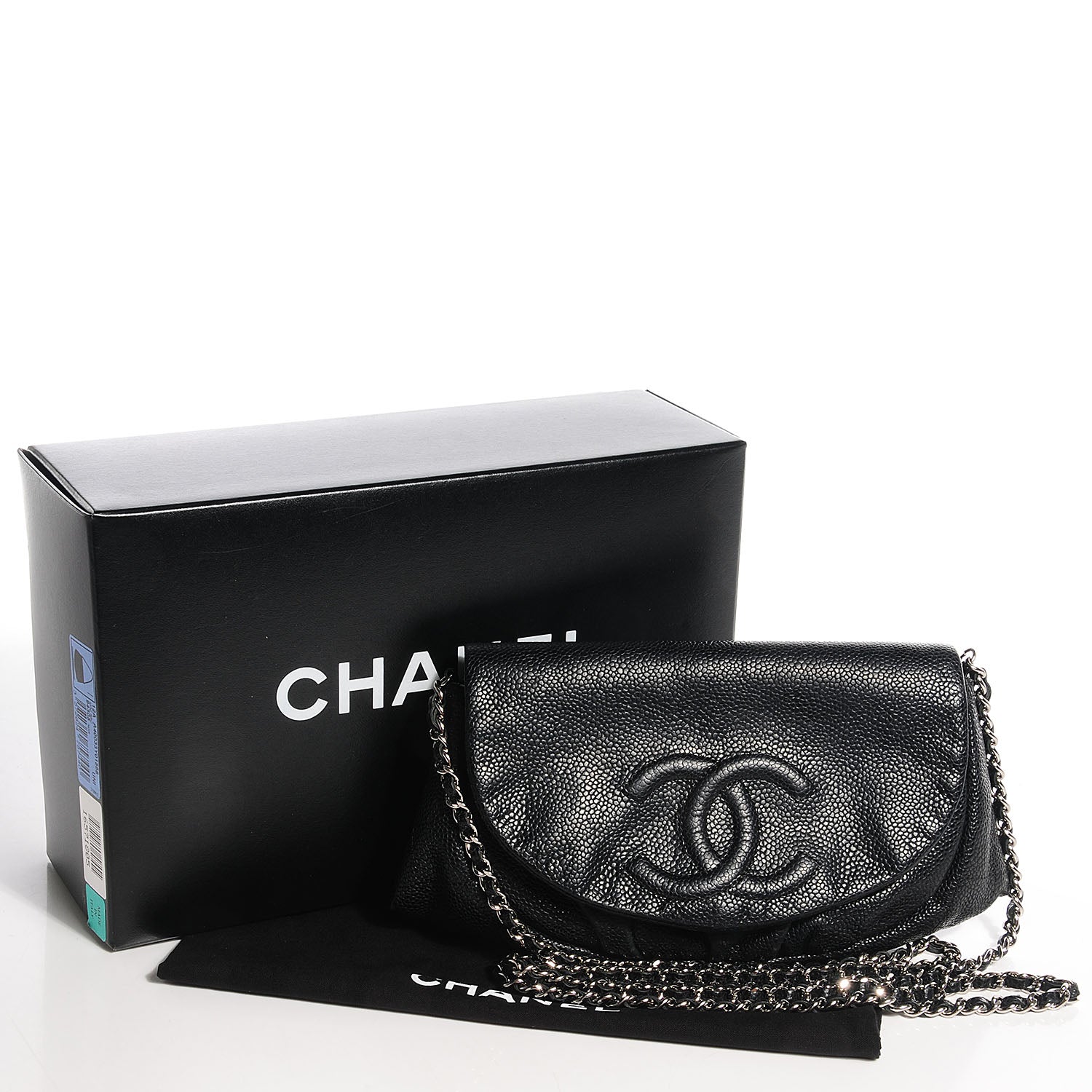 Chanel Caviar Half Moon Wallet On Chain WOC Black 5 of 9