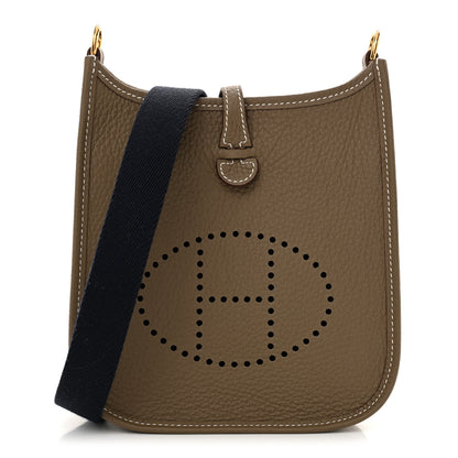 Hermes Taurillon Clemence Amazone Evelyne TPM Etoupe Bleu Indigo 1 of 11