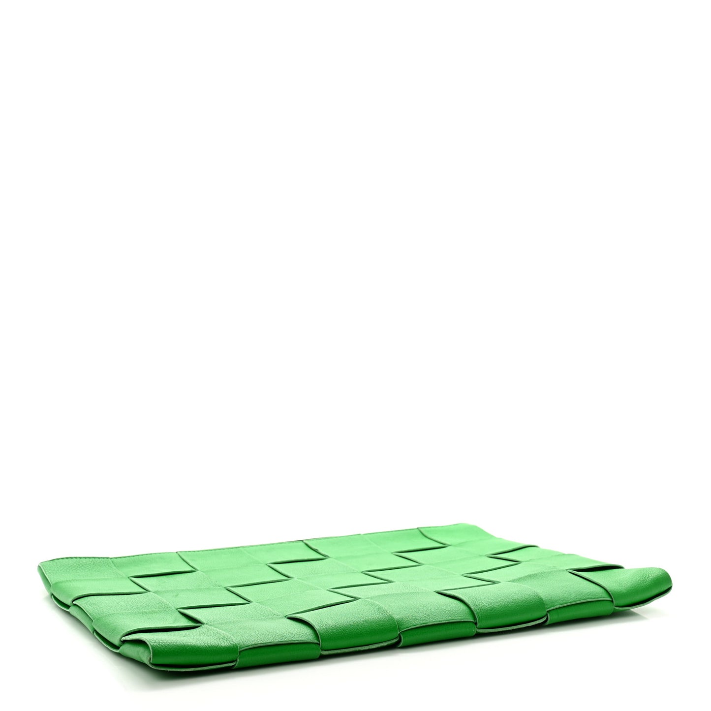 Nappa Maxi Intrecciato Medium Cassette Flat Zip Pouch Parakeet