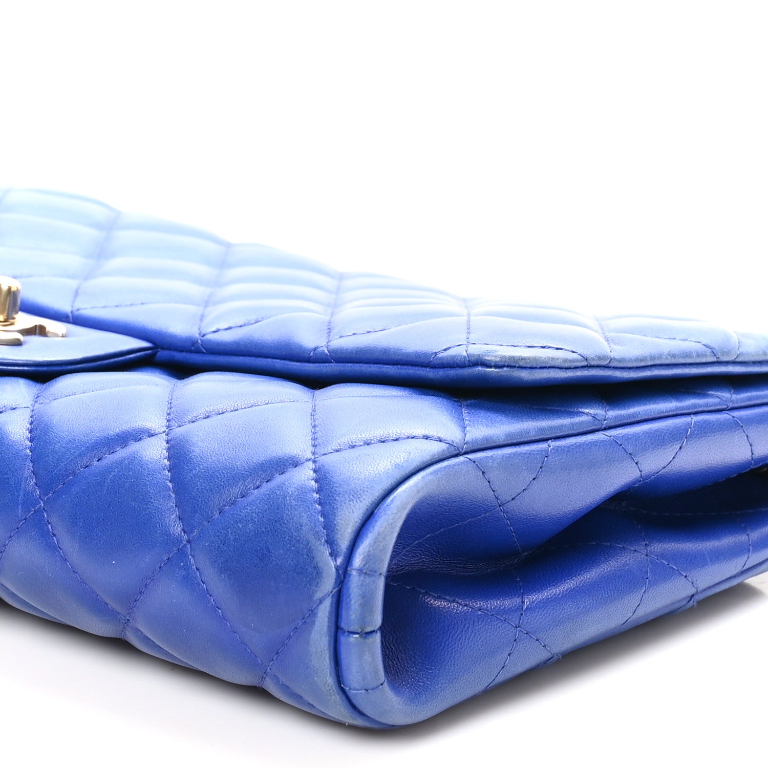 Chanel Lambskin Quilted Clutch Flap Blue 10 of 10