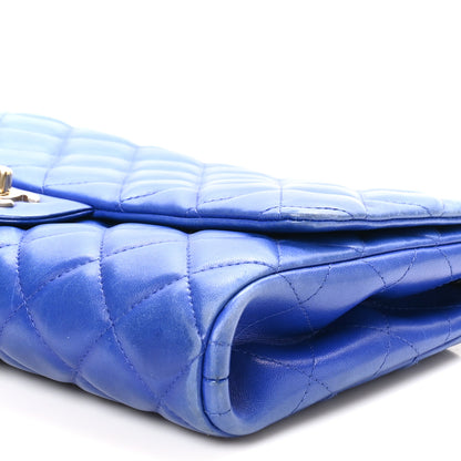 Chanel Lambskin Quilted Clutch Flap Blue 10 of 10