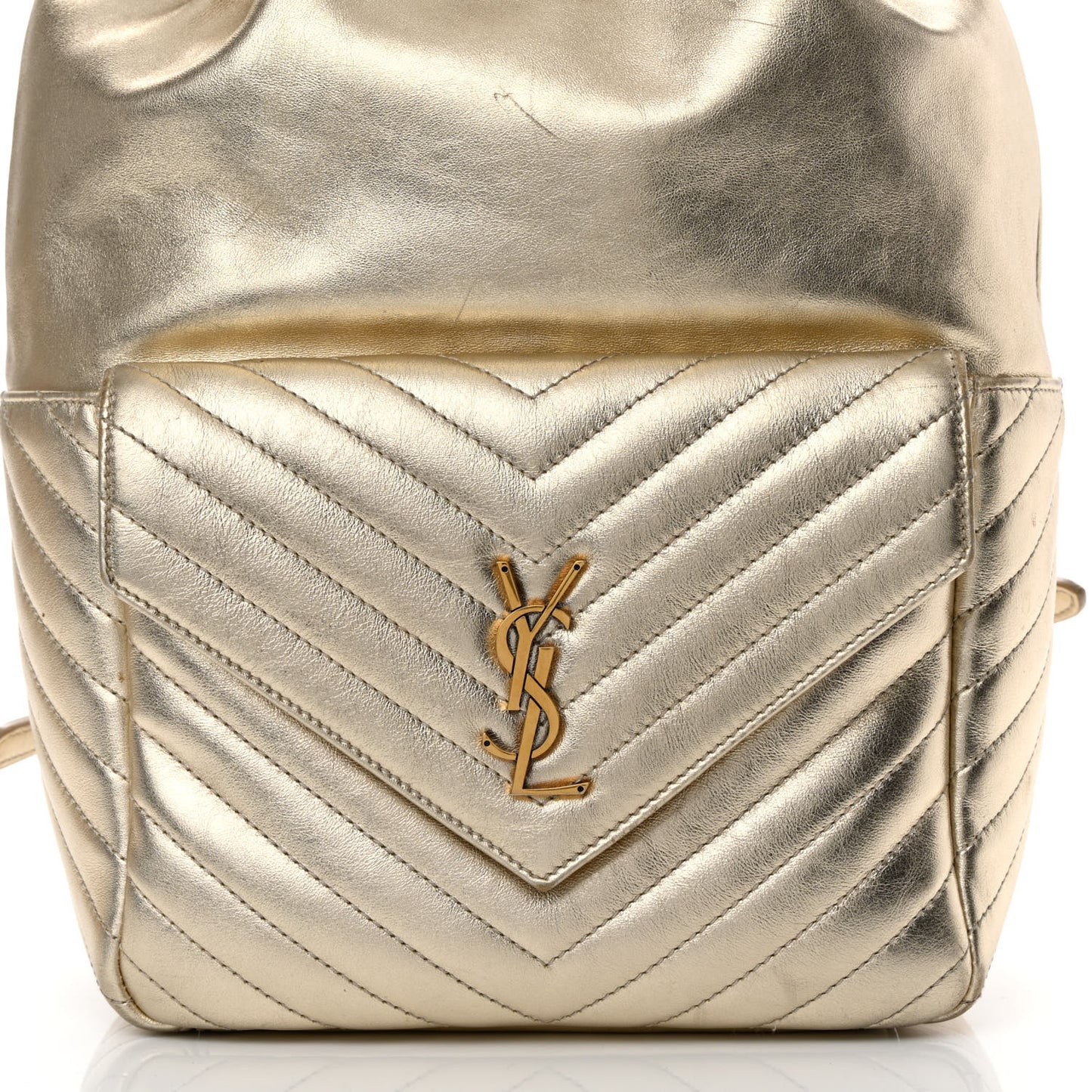 Lambskin Matelasse Monogram Joe Backpack Pale Gold