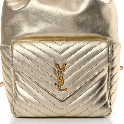 Saint Laurent Lambskin Matelasse Monogram Joe Backpack Pale Gold 8 of 19