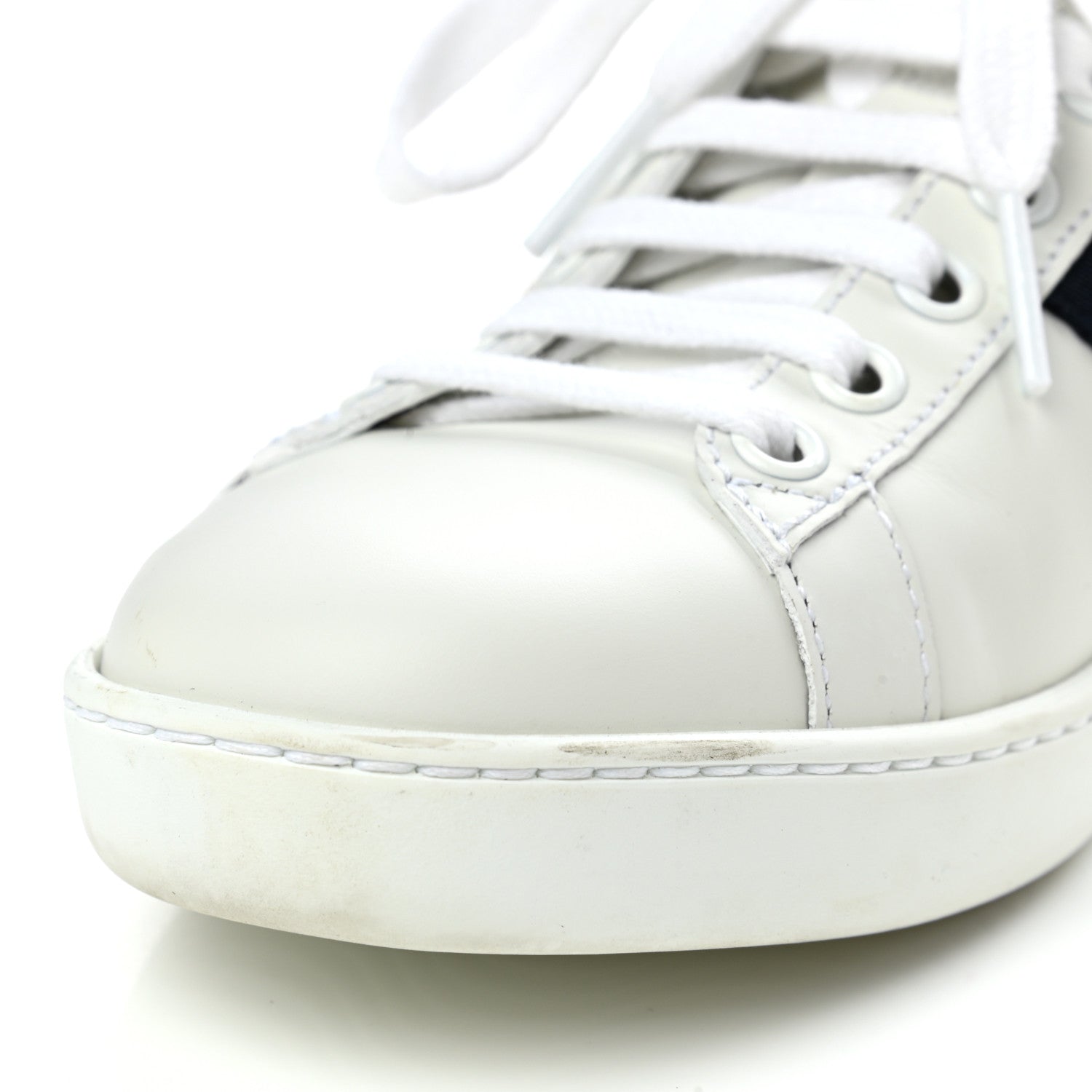 Gucci Calfskin Nappa Web LOVED Embroidered Womens Ace Sneakers 36 White Red Flame Notte 9 of 11