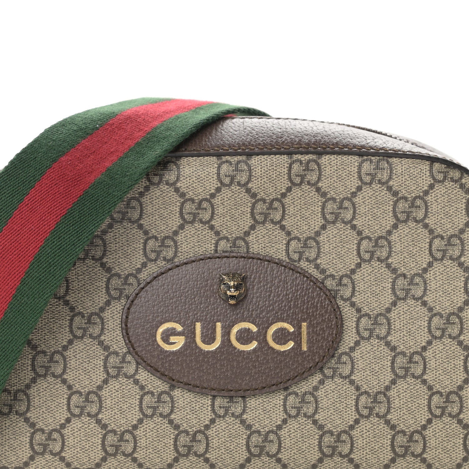 Gucci GG Supreme Monogram Web Neo Vintage Shoulder Bag Beige New Acero Crop 8 of 10