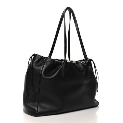 Celine Grained Calfskin Cuir Triomphe Cabas Drawstring Black 3 of 10