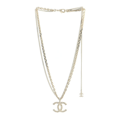 Chanel Crystal CC Multi Strand Chain Necklace Gold 3 of 6