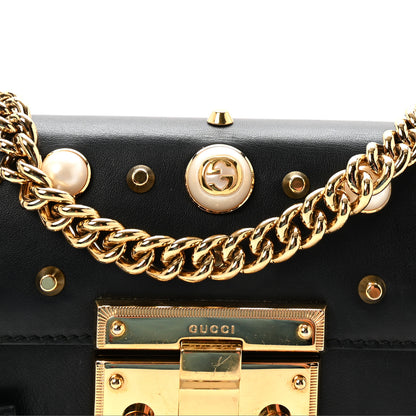 Gucci Calfskin Studded Small Padlock Shoulder Bag Black 8 of 10