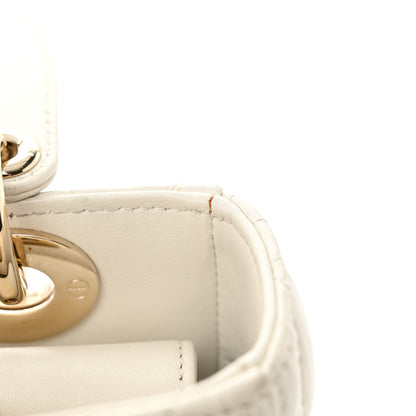 Christian Dior Lambskin Cannage Small Lucky Badges My Lady Dior White 17 of 17