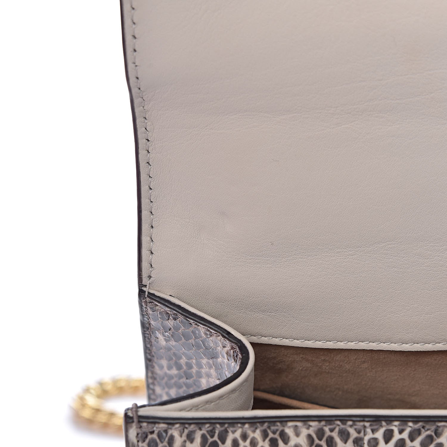 Gucci Snakeskin Mini Sylvie Chain Shoulder Bag Grey 8 of 13