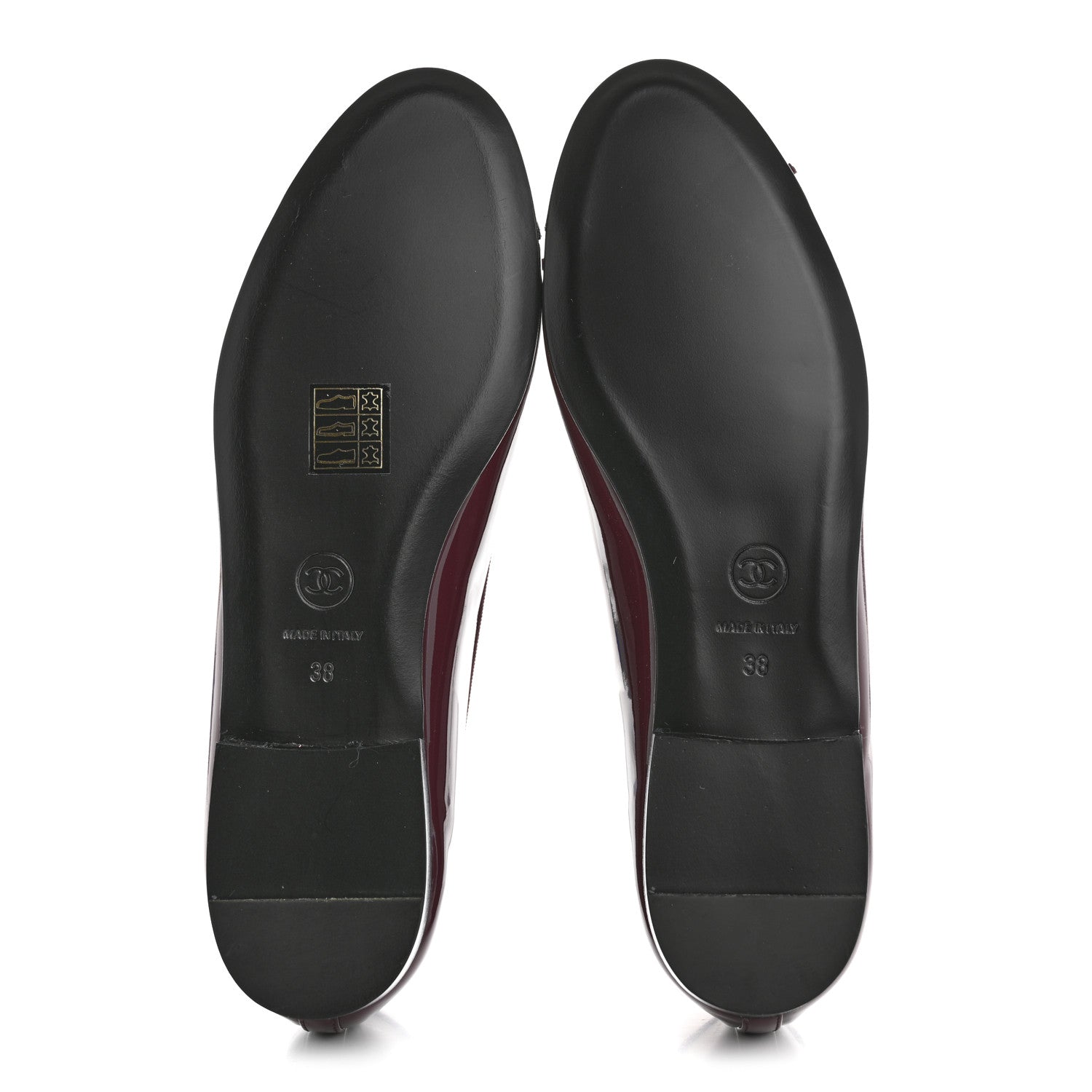 Chanel Patent Cap Toe Ballerina Flats 38 Prune 6 of 10