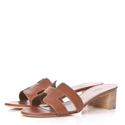 Hermes Calfskin Oasis Sandals 39 Gold 3 of 10