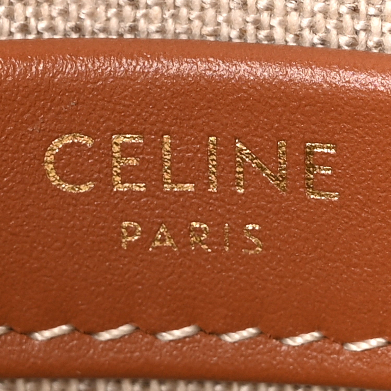 Celine Textile Calfskin All Over Print Small Triomphe Cabas Thais Natural Tan 6 of 9
