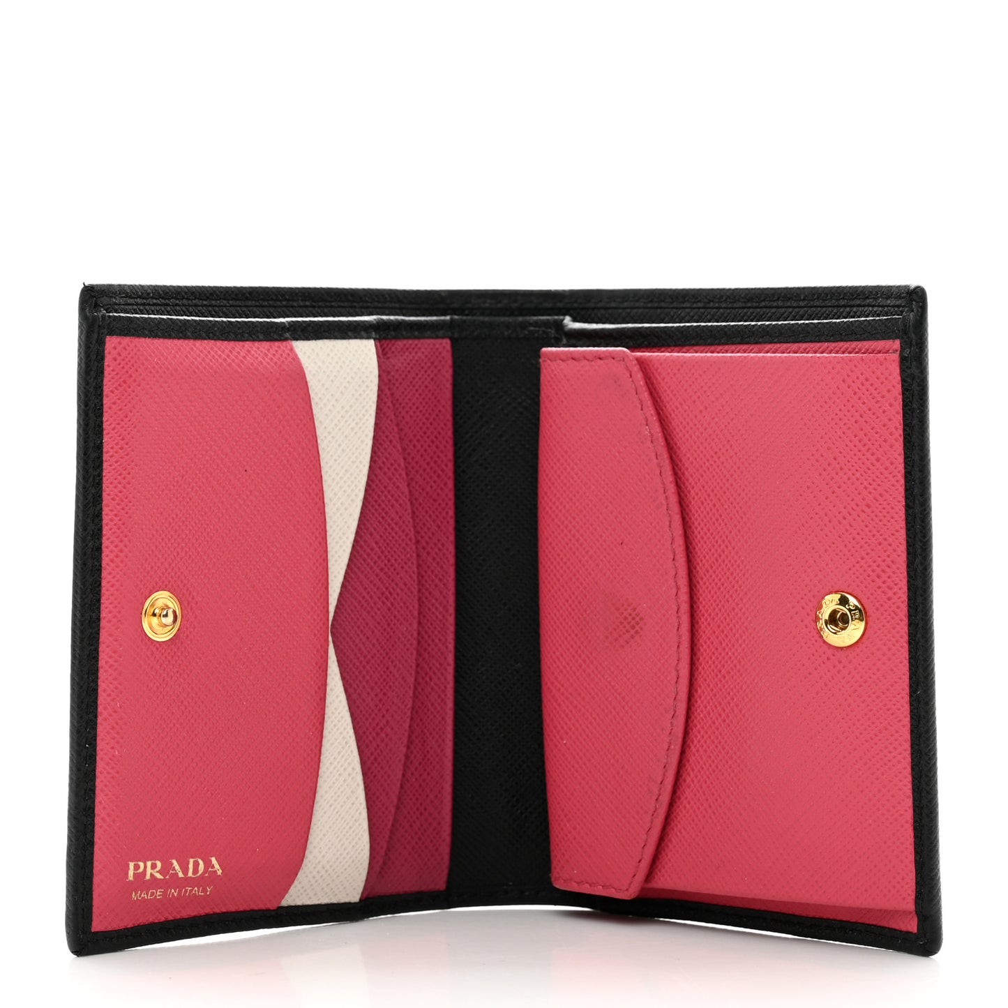 Saffiano Metal Bi-Fold Wallet Black