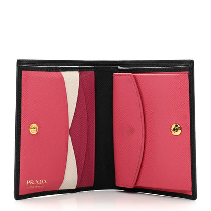 Prada Saffiano Metal Bi-Fold Wallet Black 5 of 8