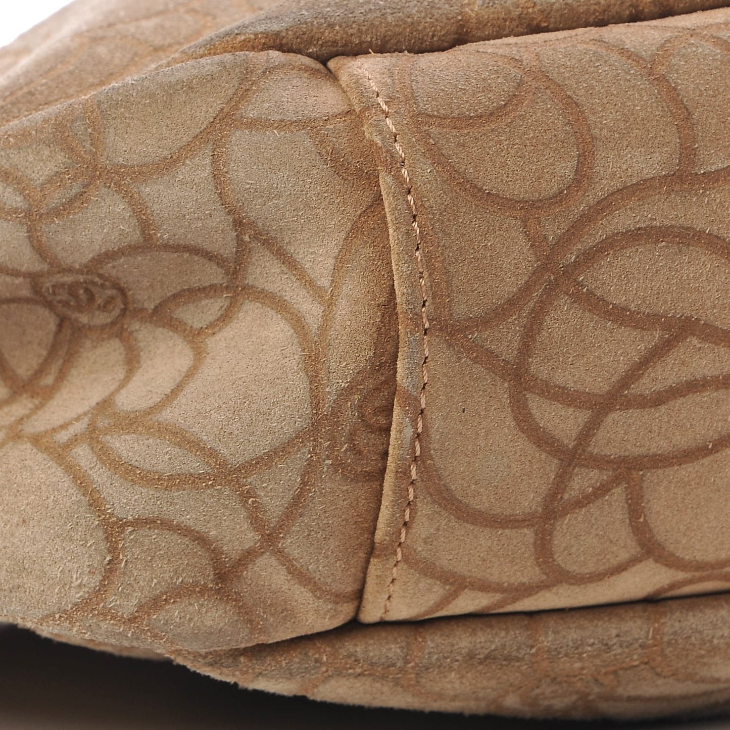 Suede Camellia Hobo Beige