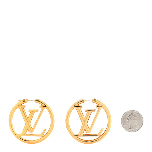 Metal Louise Hoop Earrings Gold