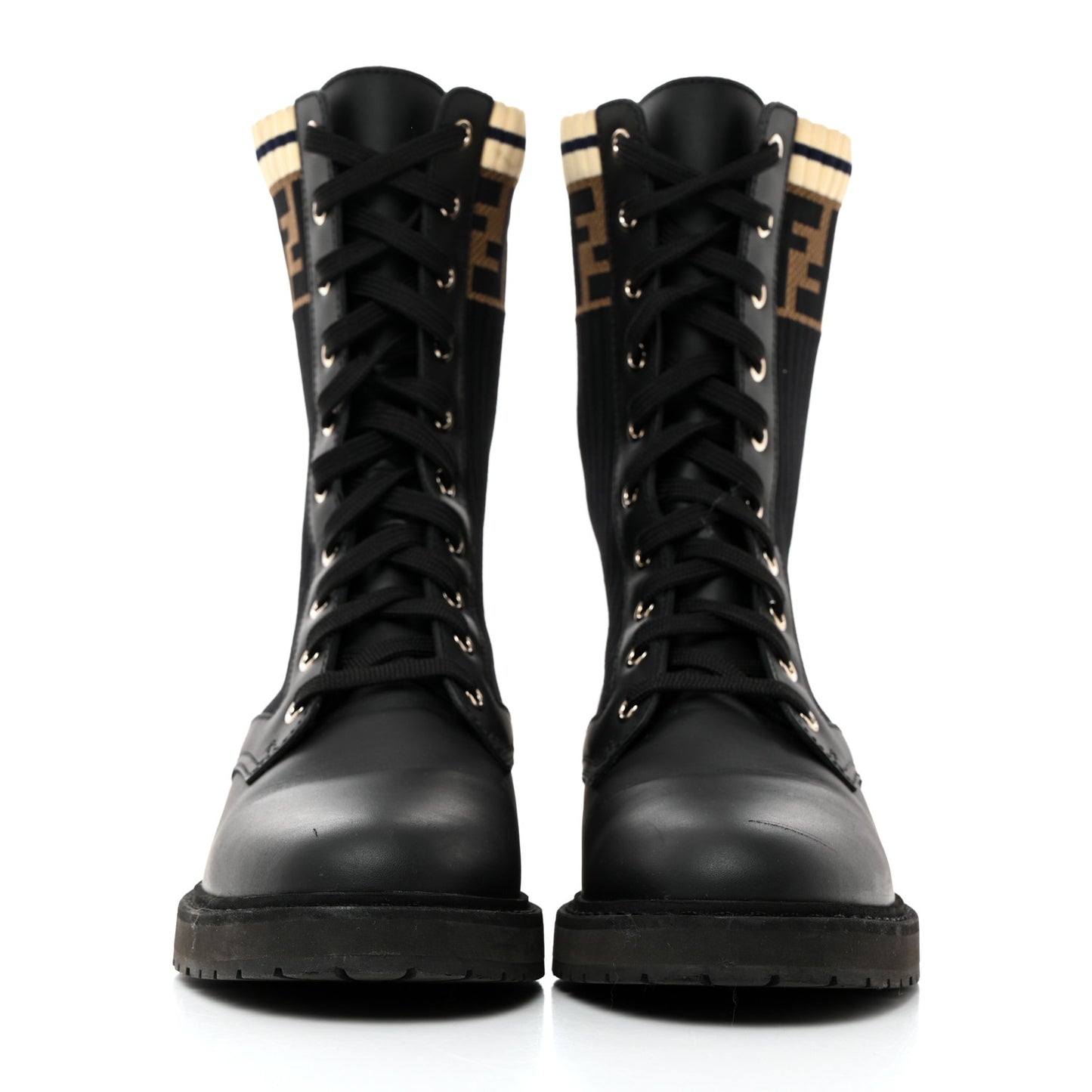 Calfskin Stretch Fabric Rockoko Biker Boots 39 Tobacco Black Marino
