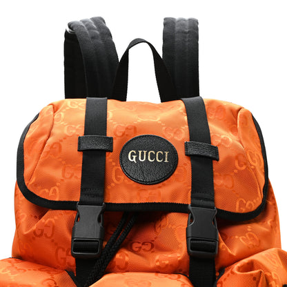 Gucci Econyl Nylon Monogram Off The Grid Utility Pocket Backpack Carrot Orange Black 8 of 11
