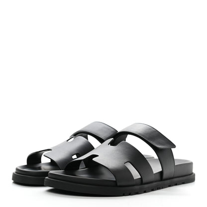 Hermes Calfskin Mens Chypre Sandals 42 Black 3 of 9