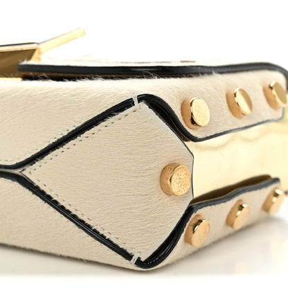 Jimmy Choo Calf Hair Mirror Embellished Lockett Petite Shoulder Bag White 11 of 13
