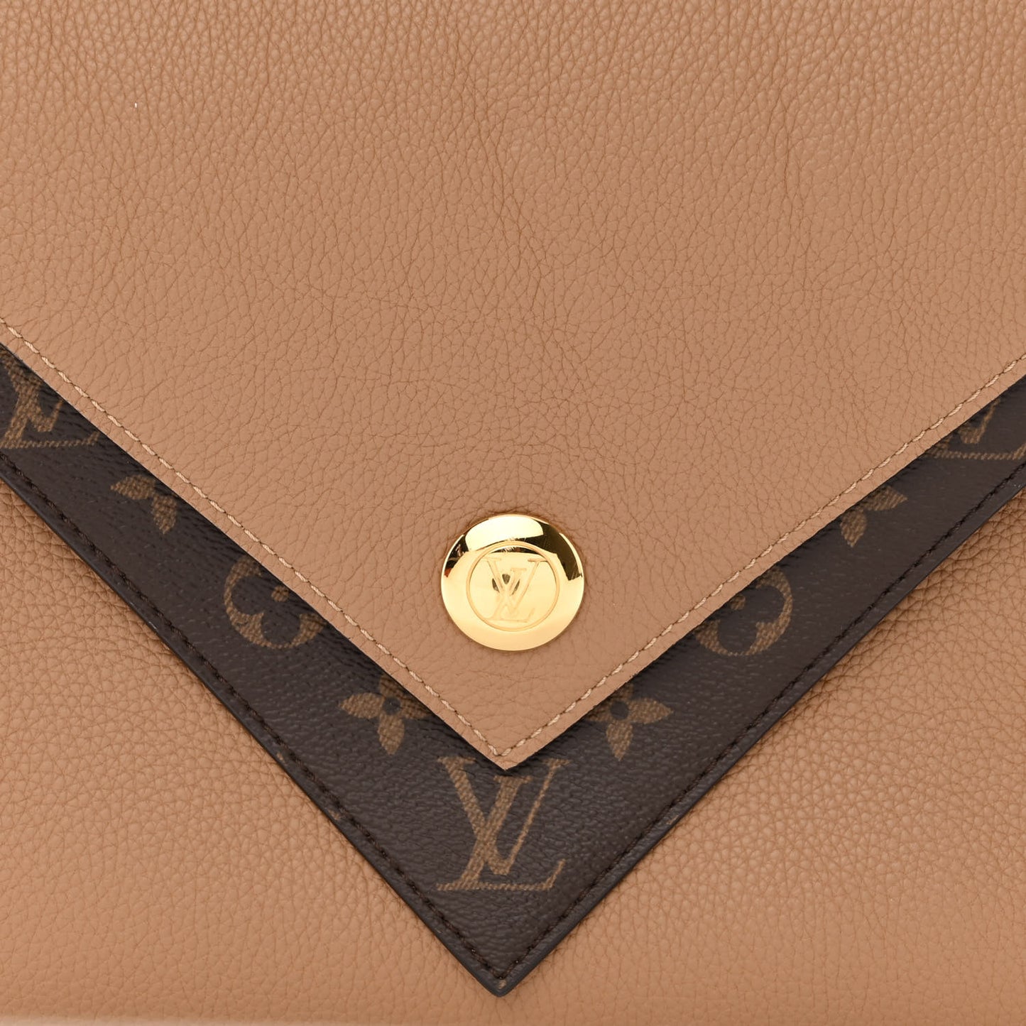 Grained Calfskin Monogram Double V Sesame