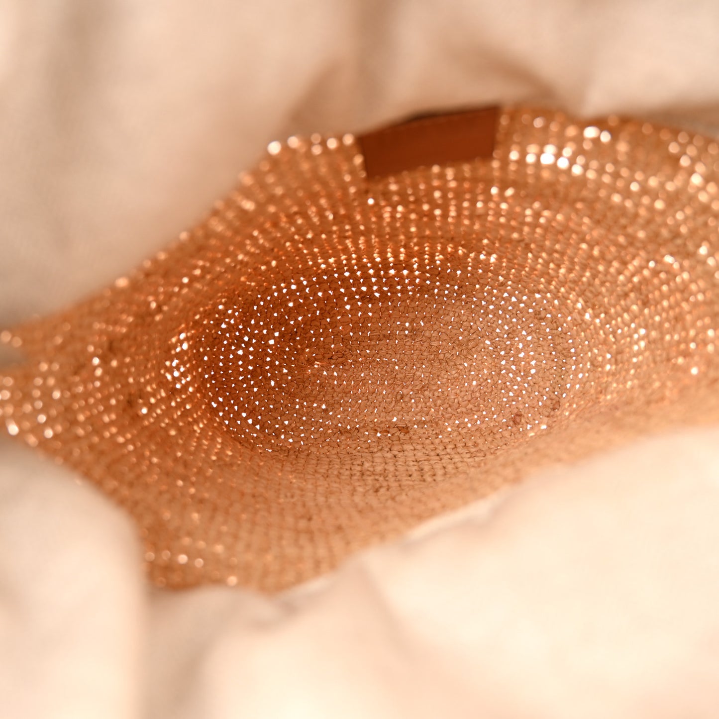 Calfskin Raffia Anagram Paulas Ibiza Pochette Bag Natural Tan