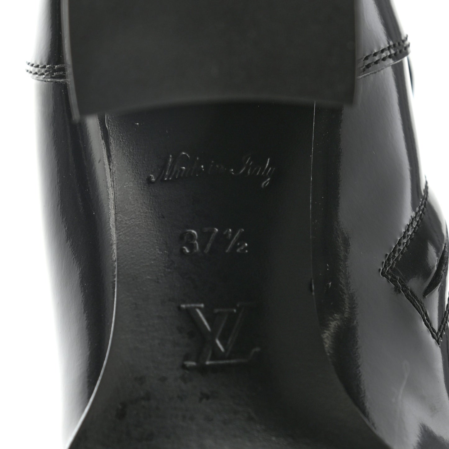 Patent Calfskin Monogram LV Black Heart Star Trail Ankle Boots 37.5 Black