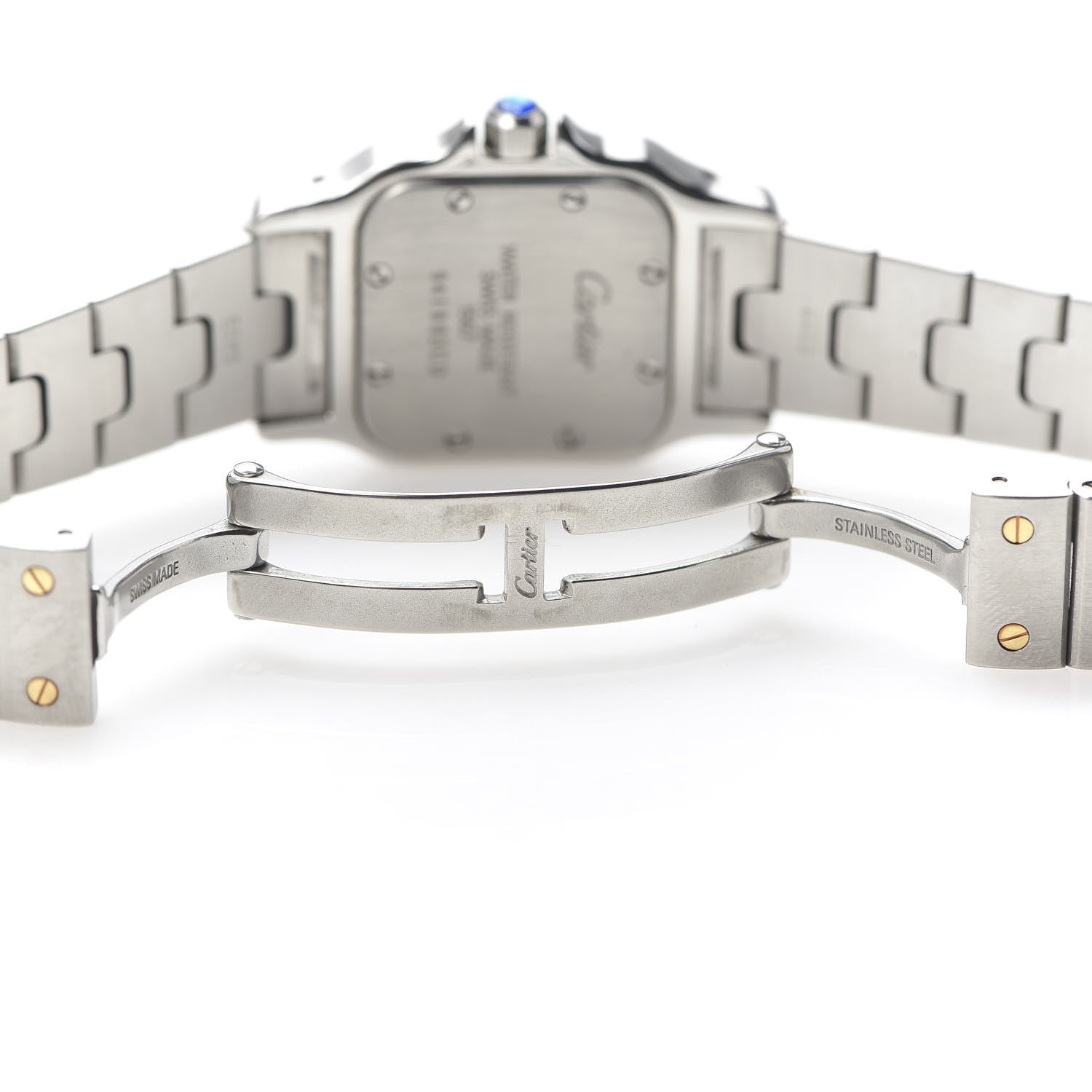 Cartier Stainless Steel 18K Yellow Gold 24mm Santos De Cartier Galbee Quartz Watch 7 of 7