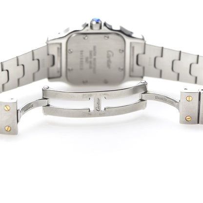 Cartier Stainless Steel 18K Yellow Gold 24mm Santos De Cartier Galbee Quartz Watch 7 of 7