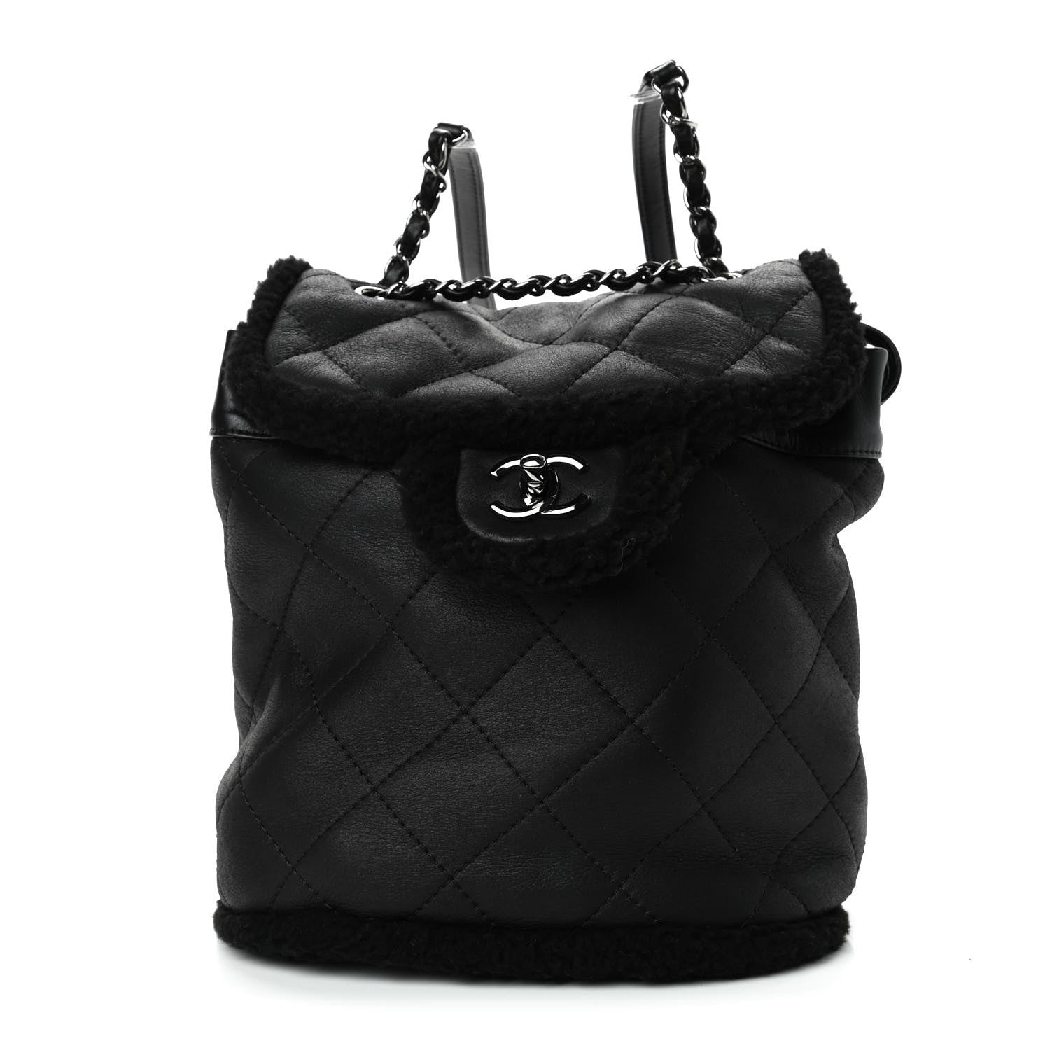 Chanel Lambskin Shearling Coco Neige Backpack Black 1 of 4