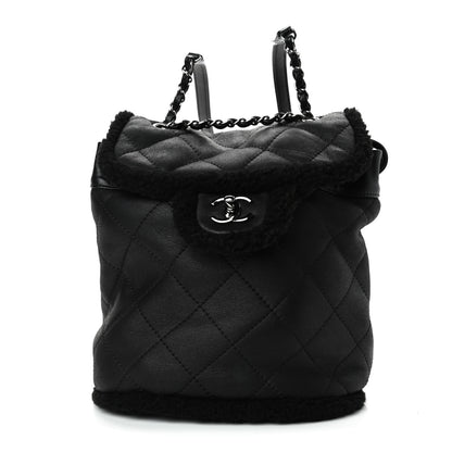 Chanel Lambskin Shearling Coco Neige Backpack Black 1 of 4