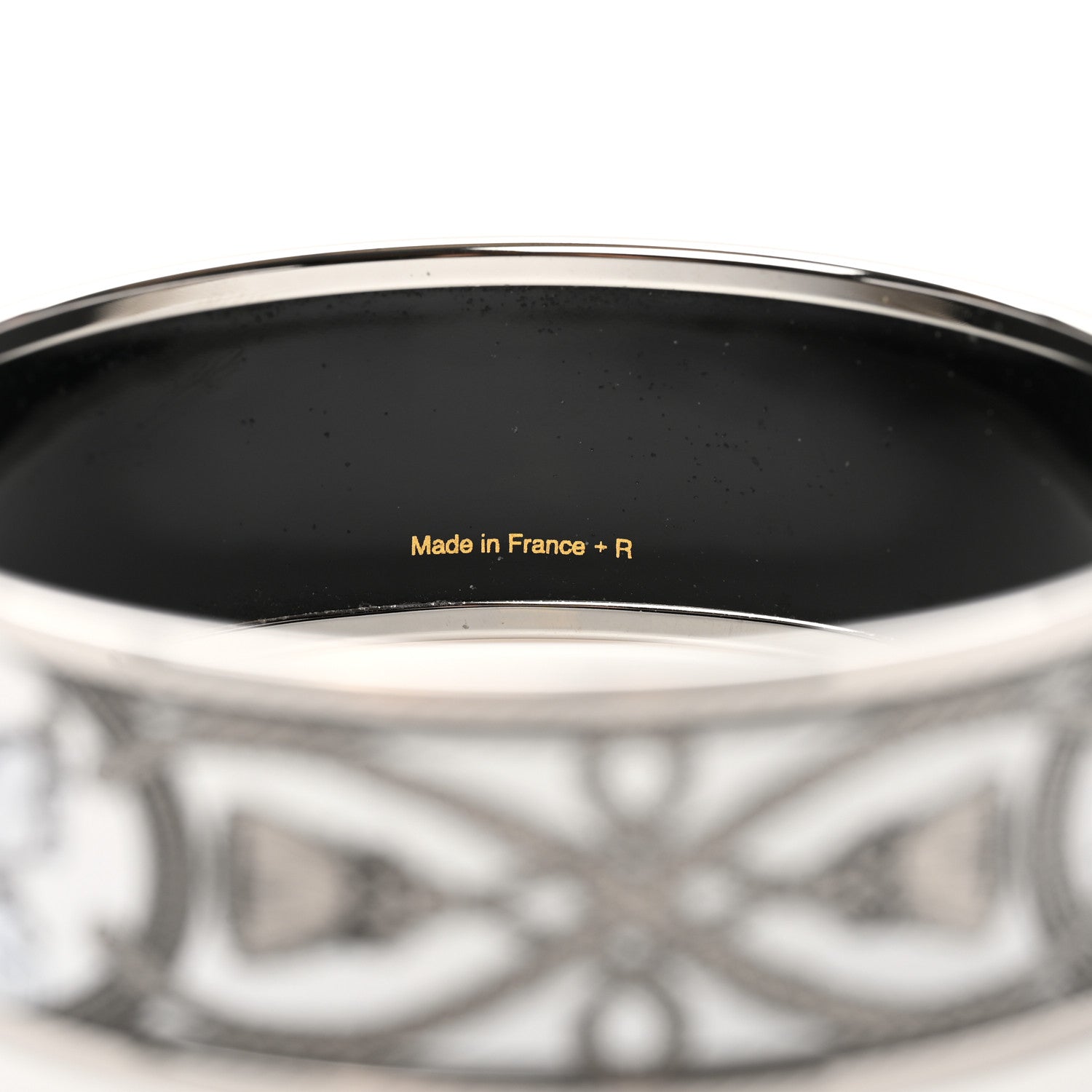 Hermes Enamel Printed Wide Grand Apparat Bracelet 70 White 4 of 5