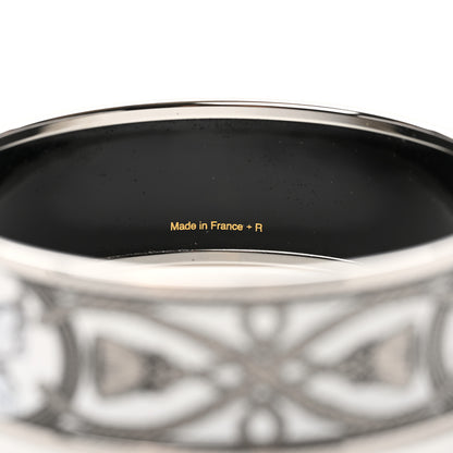 Hermes Enamel Printed Wide Grand Apparat Bracelet 70 White 4 of 5
