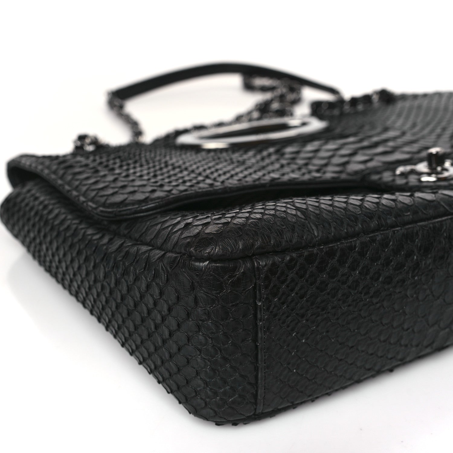 Chanel Snakeskin 31 Rue Cambon Maxi Flap Black 8 of 10