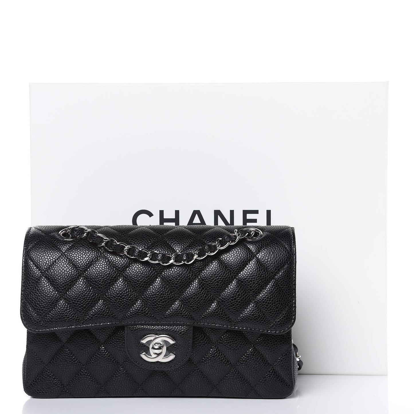 Caviar Quilted Small Double Flap Black